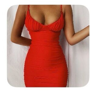 Tiger Mist Vibrant Red Mini Dress